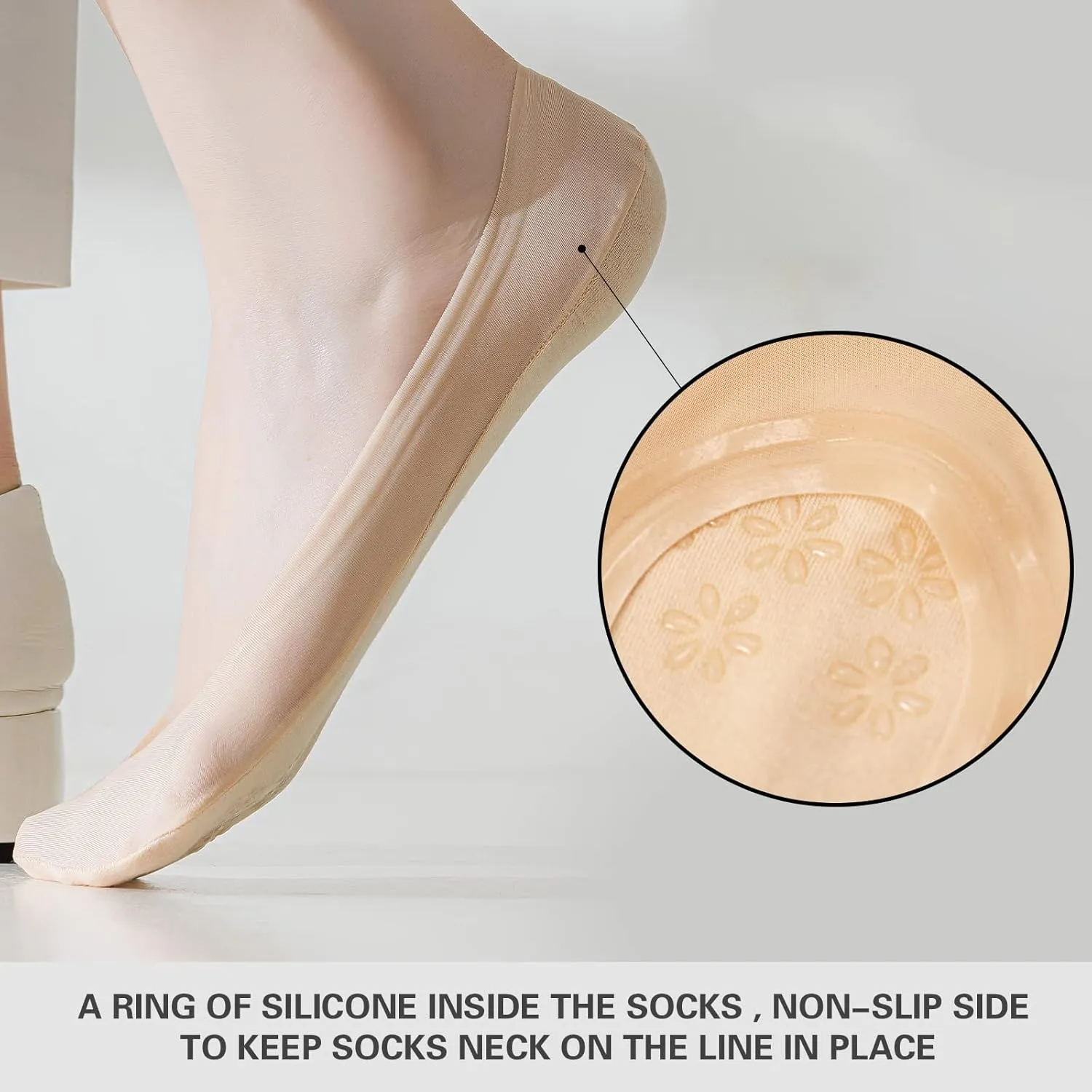 Caudblor Thin No Show Liner Socks Women Ultra Low cut Invisible Non Slip Footies for Flats High Heels Hidden Loafer