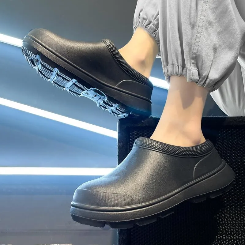Chef Shoes for Men - Non Slip Oil Resistant Waterproof Safety Work Shoes Comfortable Nursing Nurse Shoes for Gardener Men Women Indoor and Outdoor Chef Clogs for Kitchen Office Seaside