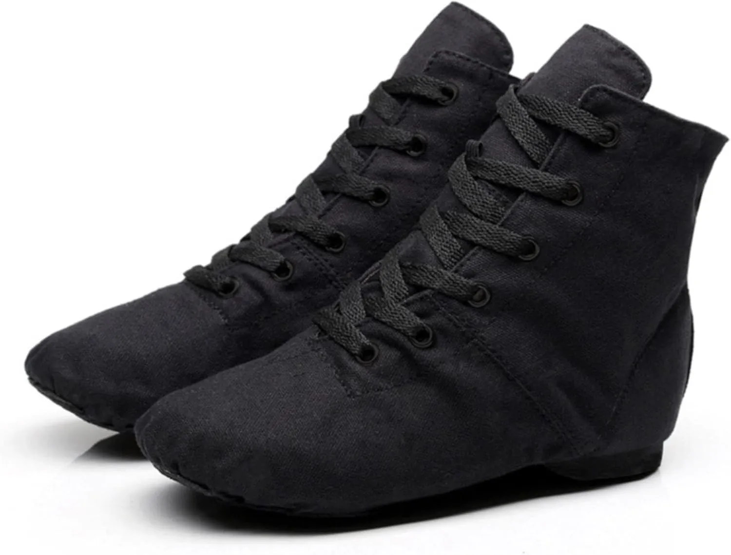 Child Girls Dance Shoes Solid Ankle Booties Warm Jazz Ballet Indoor Performance Shoes Kids Canvas Fashion Wedges
