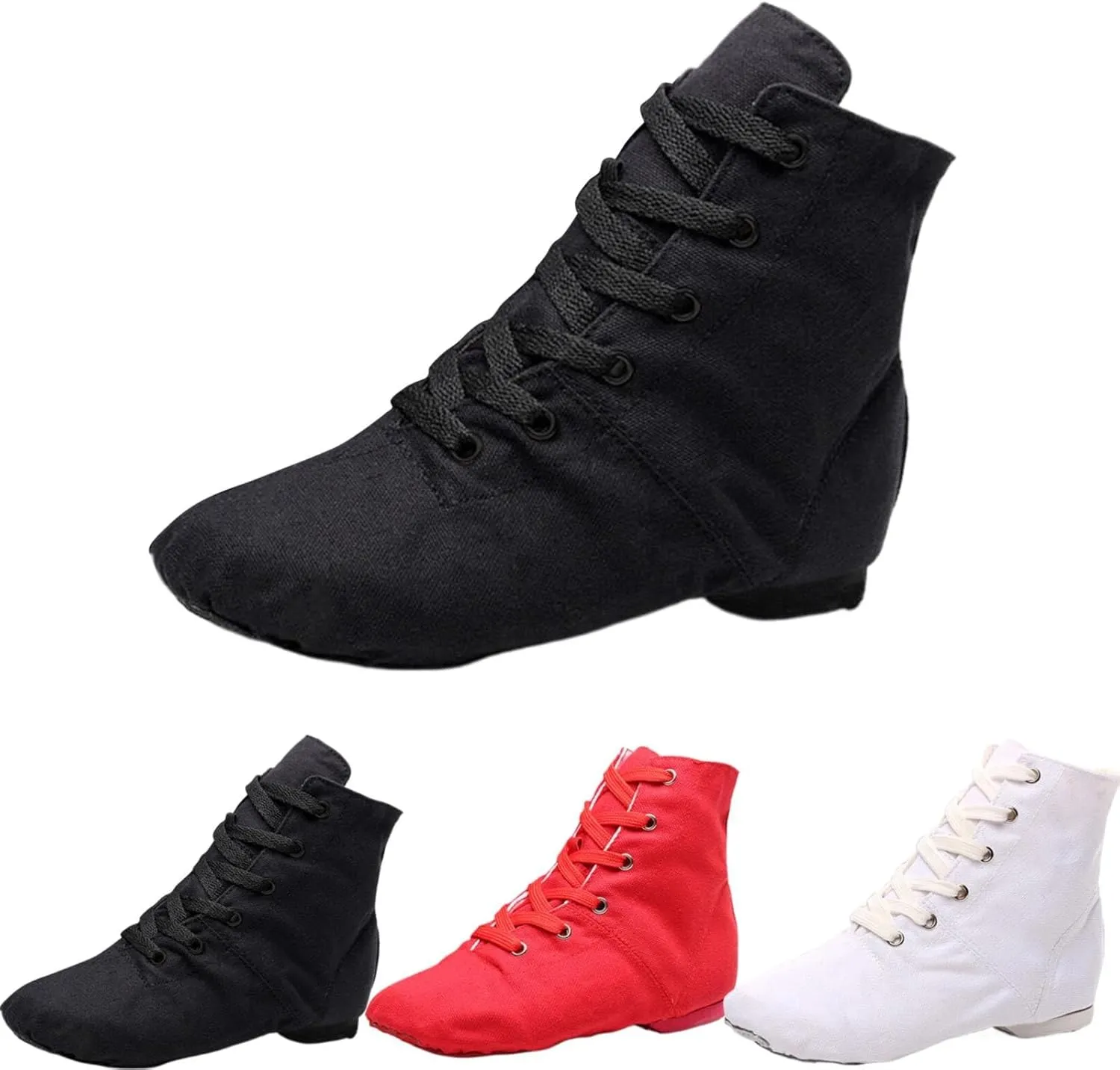 Child Girls Dance Shoes Solid Ankle Booties Warm Jazz Ballet Indoor Performance Shoes Kids Canvas Fashion Wedges