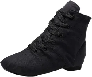 Child Girls Dance Shoes Solid Ankle Booties Warm Jazz Ballet Indoor Performance Shoes Kids Canvas Fashion Wedges