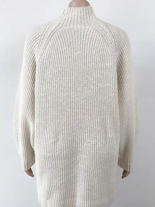 Classy Minimalist Mock Neck Mini Sweater Dress