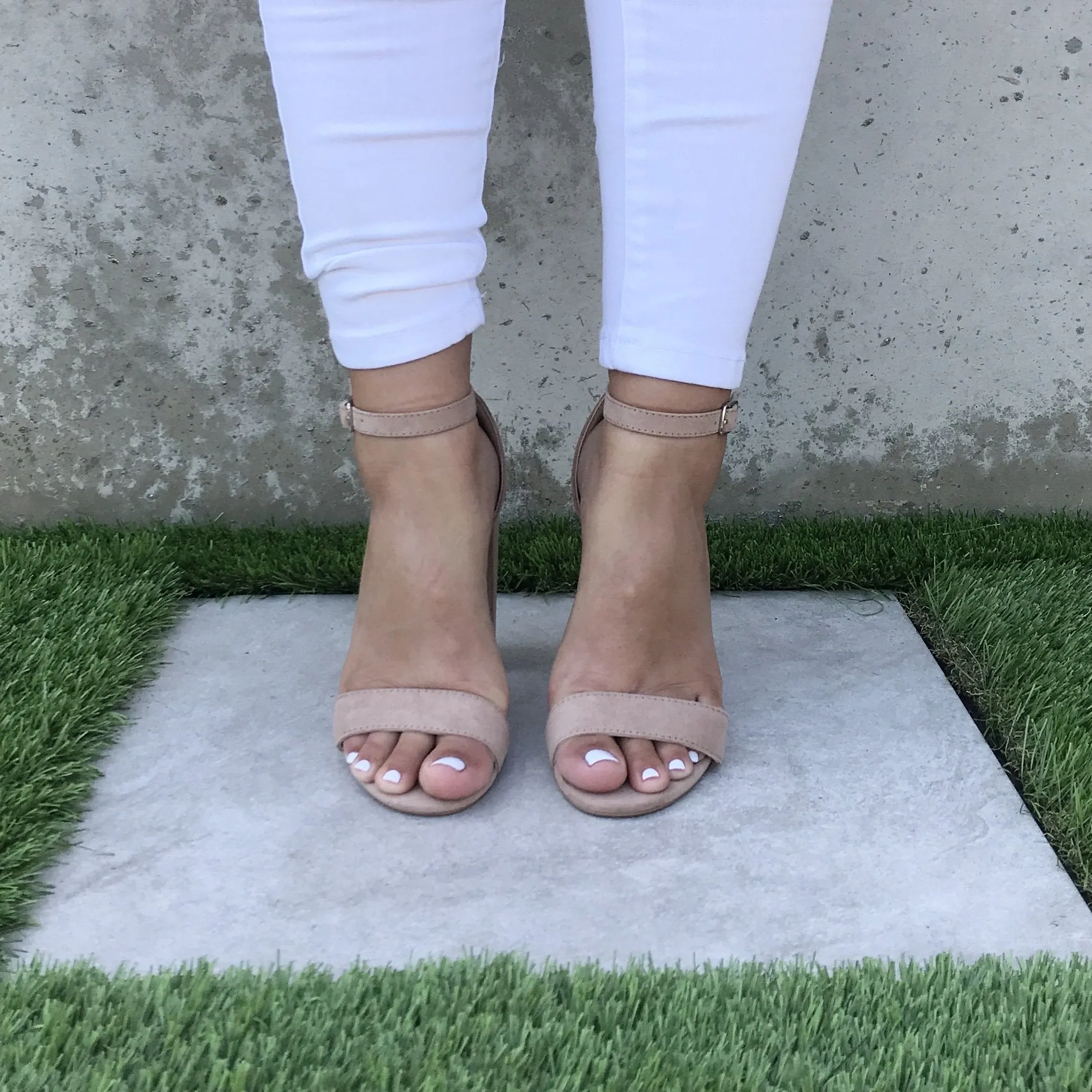 Classy Suede Heels in Warm Taupe