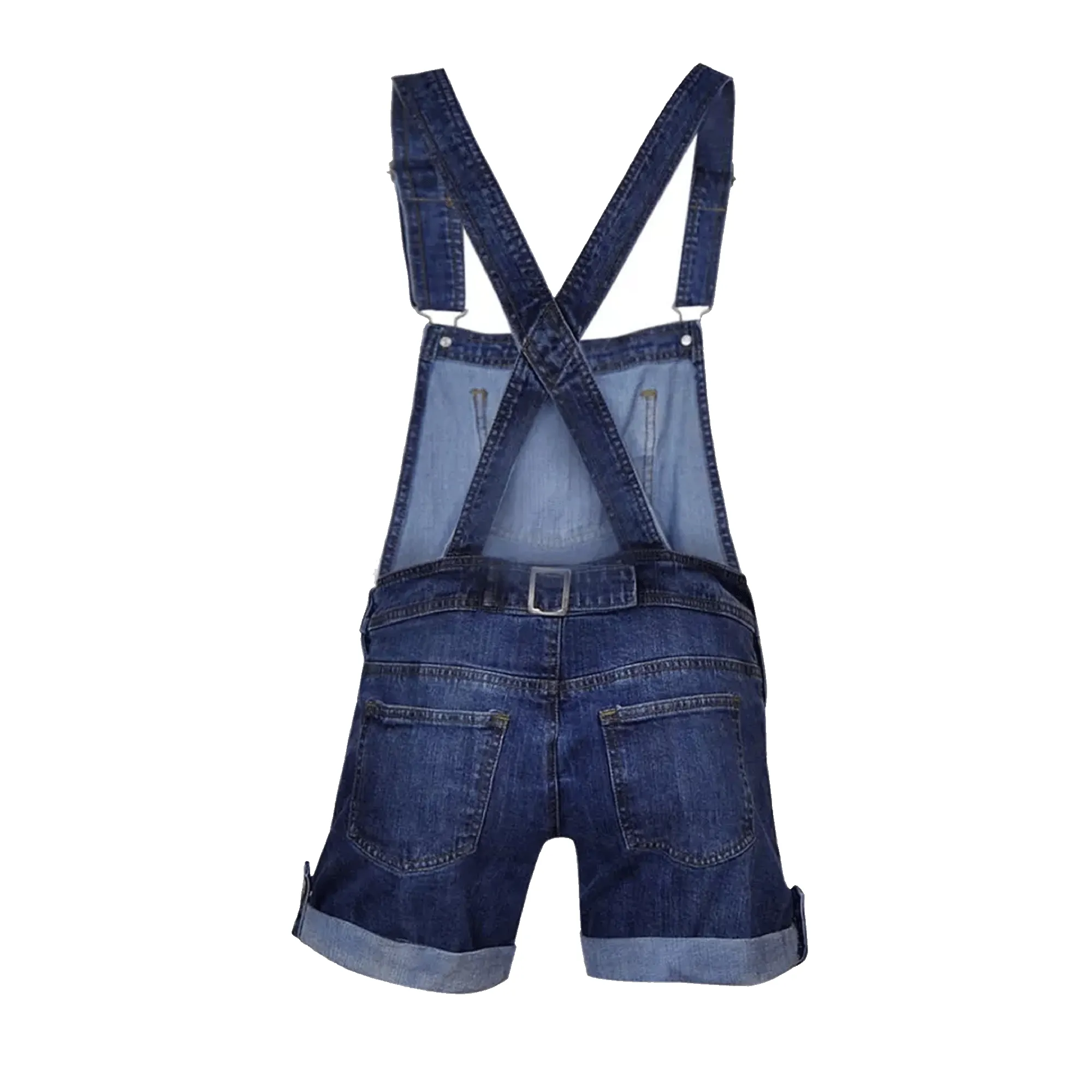 Clove Jeans Womens Blue Stretch Denim Short Dungarees Bib Braces Plus Size 8-22