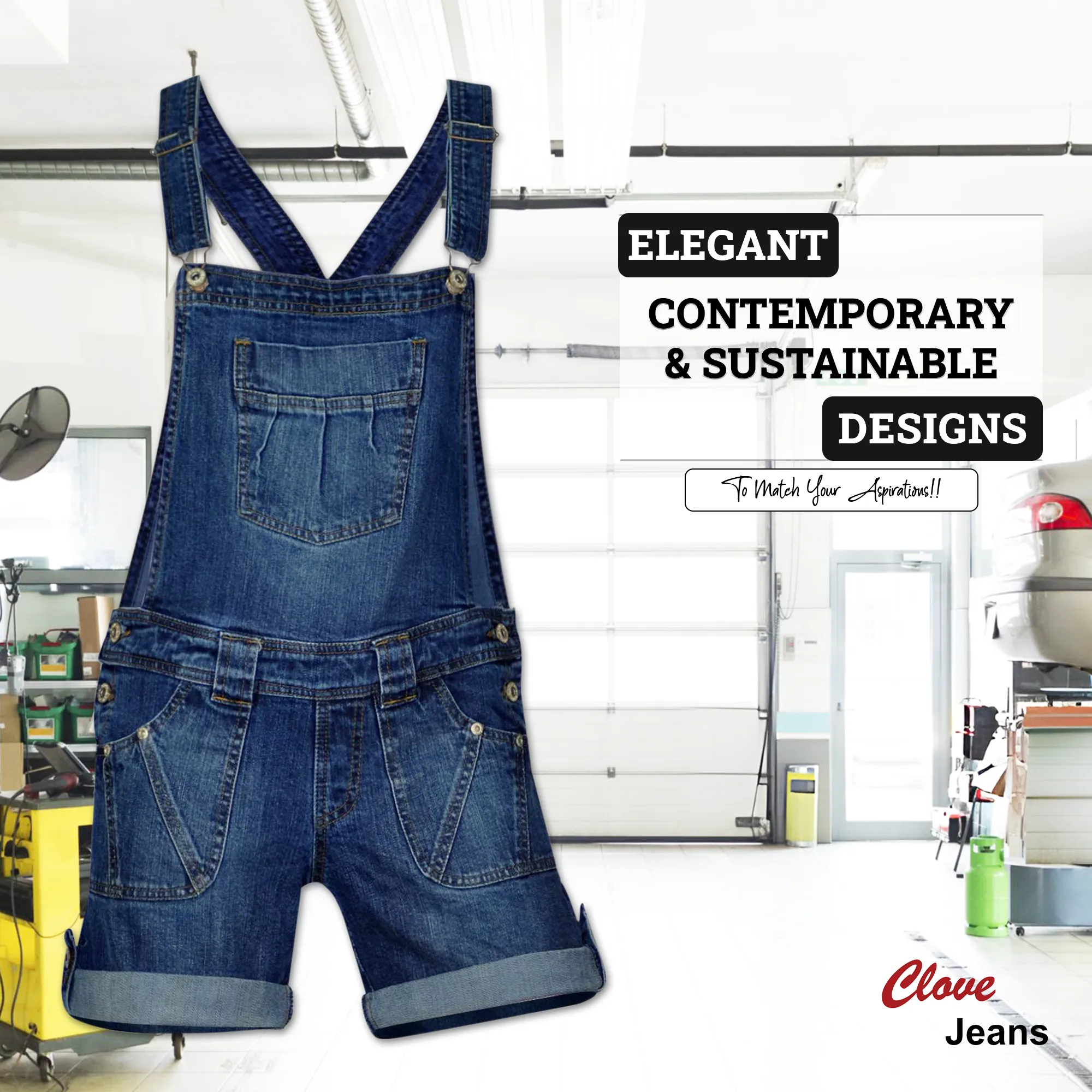 Clove Jeans Womens Blue Stretch Denim Short Dungarees Bib Braces Plus Size 8-22