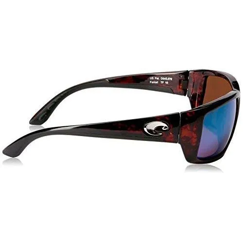 Costa del Mar Unisex-Adult Fantail TF 10 OGMGLP Polarized Iridium Rectangular Sunglasses, Tortoise, 59.3 mm