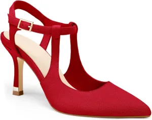 Coutgo Womens High Heels Pointed Toe Ankle Strap Pumps Patent Leather Sexy Stiletto Office Wedding Dress Shoes