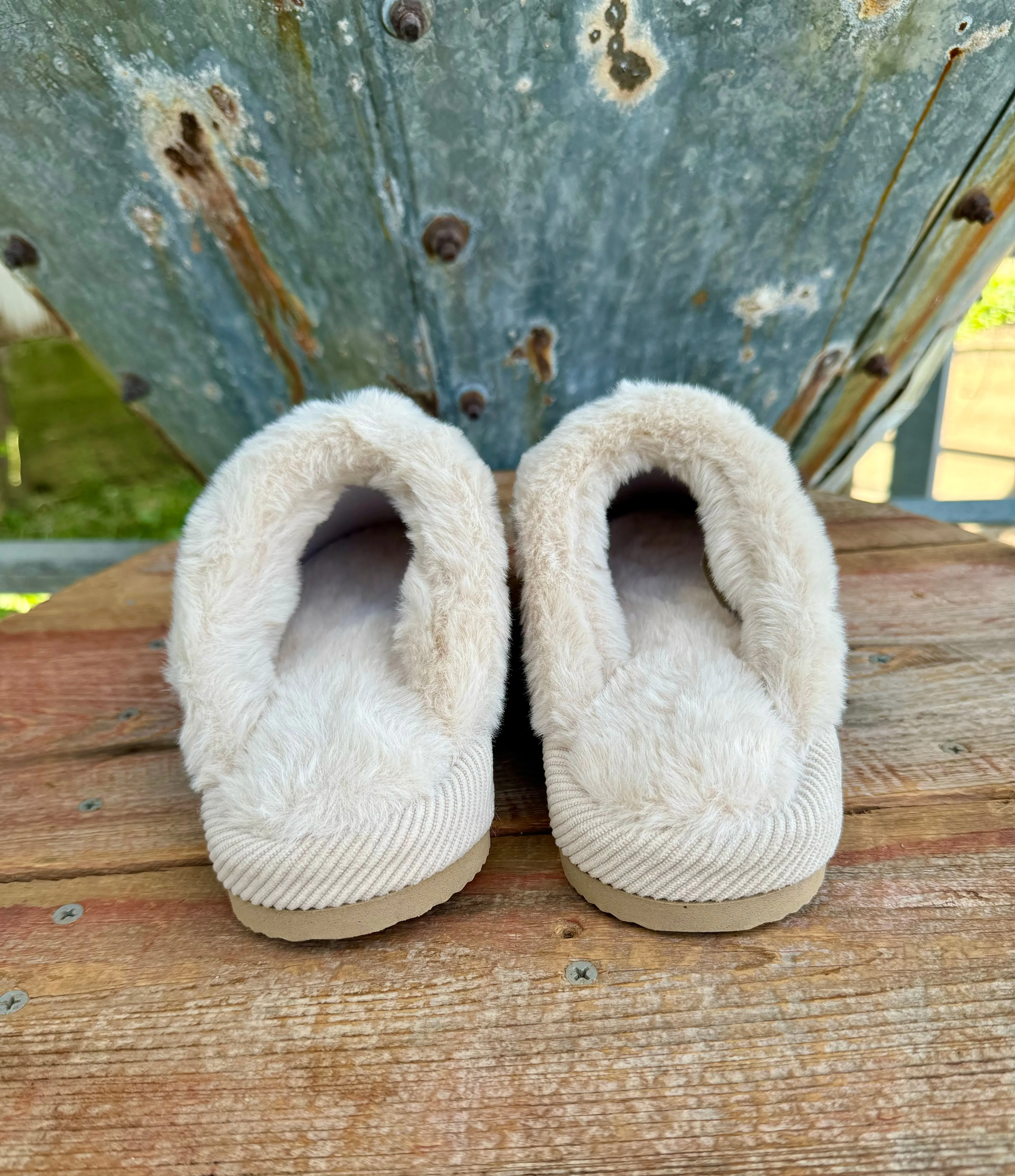 Cow Print Fur Slippers