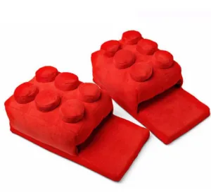 Cozy Cartoon Brick Couple Slippers by Plushy Planet