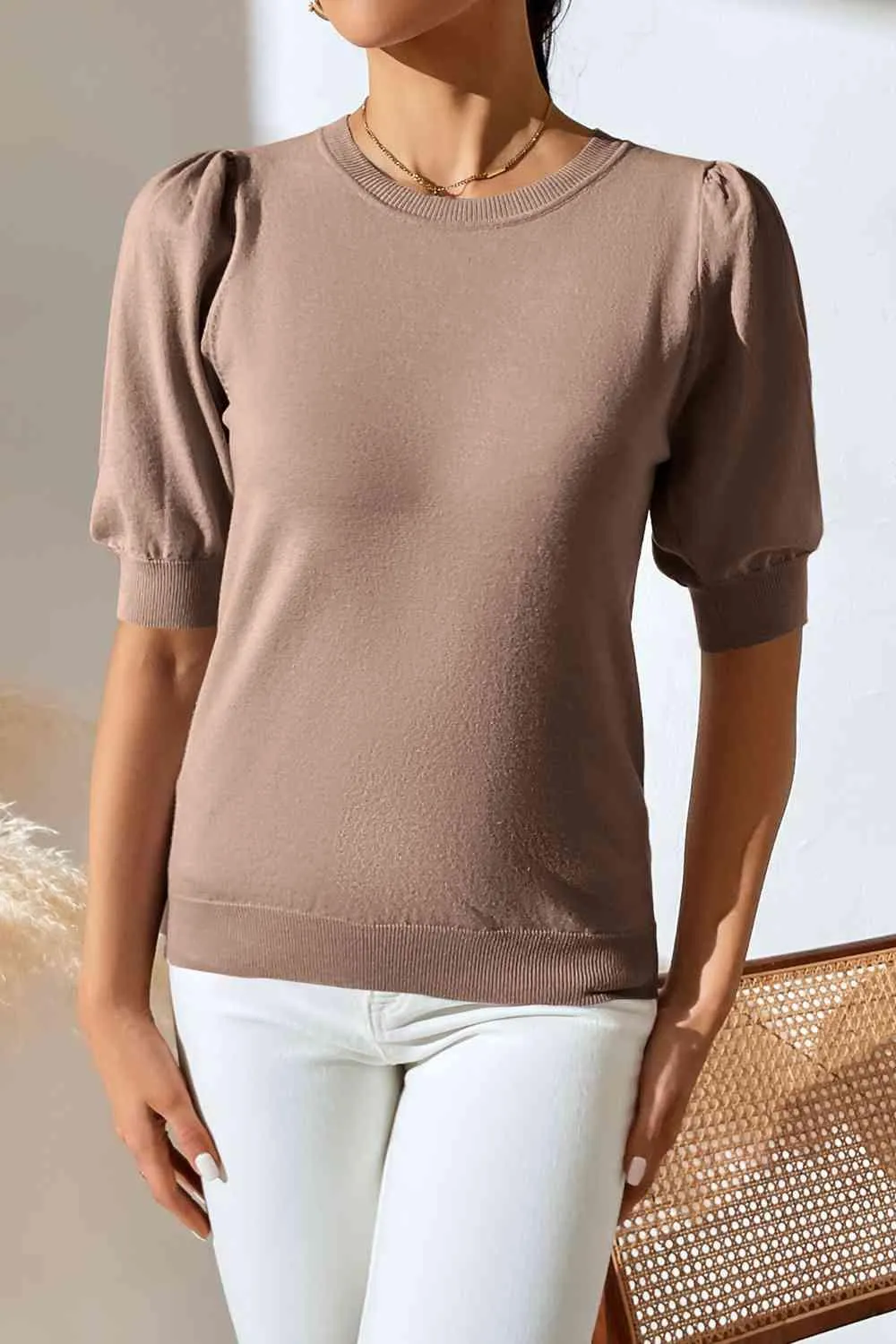 Cozy In Style Puff Sleeve Knitted Top