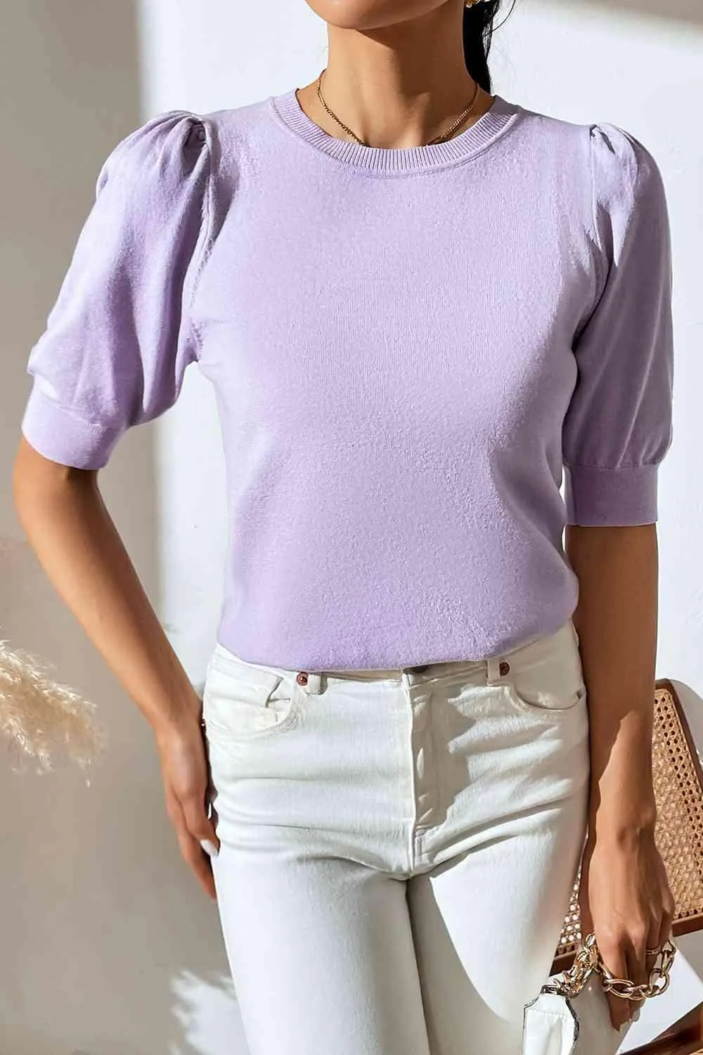 Cozy In Style Puff Sleeve Knitted Top