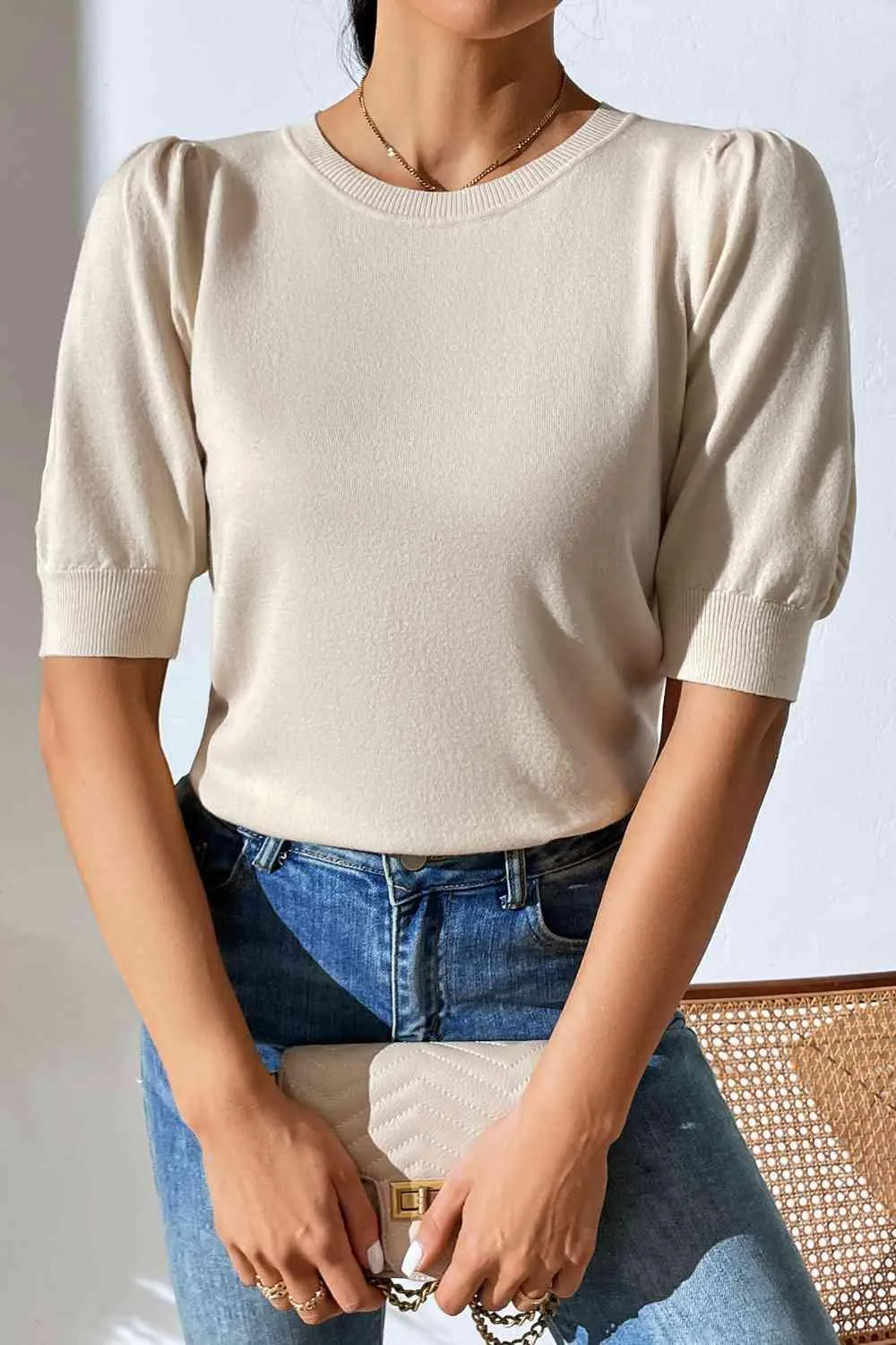 Cozy In Style Puff Sleeve Knitted Top