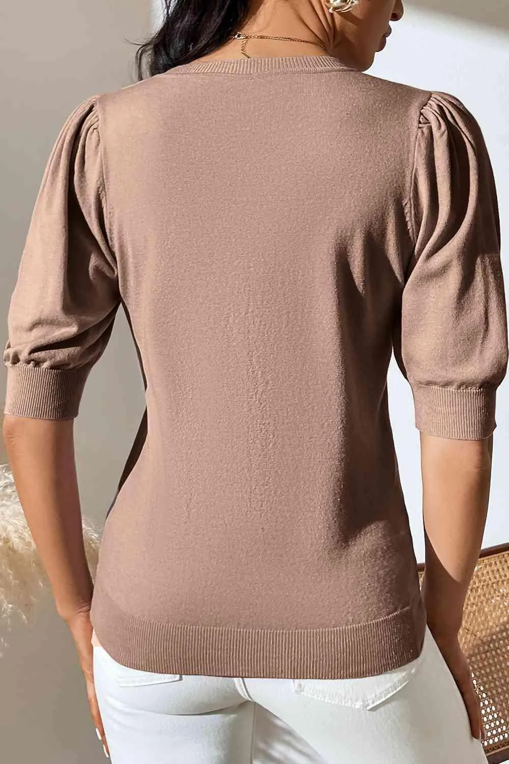 Cozy In Style Puff Sleeve Knitted Top