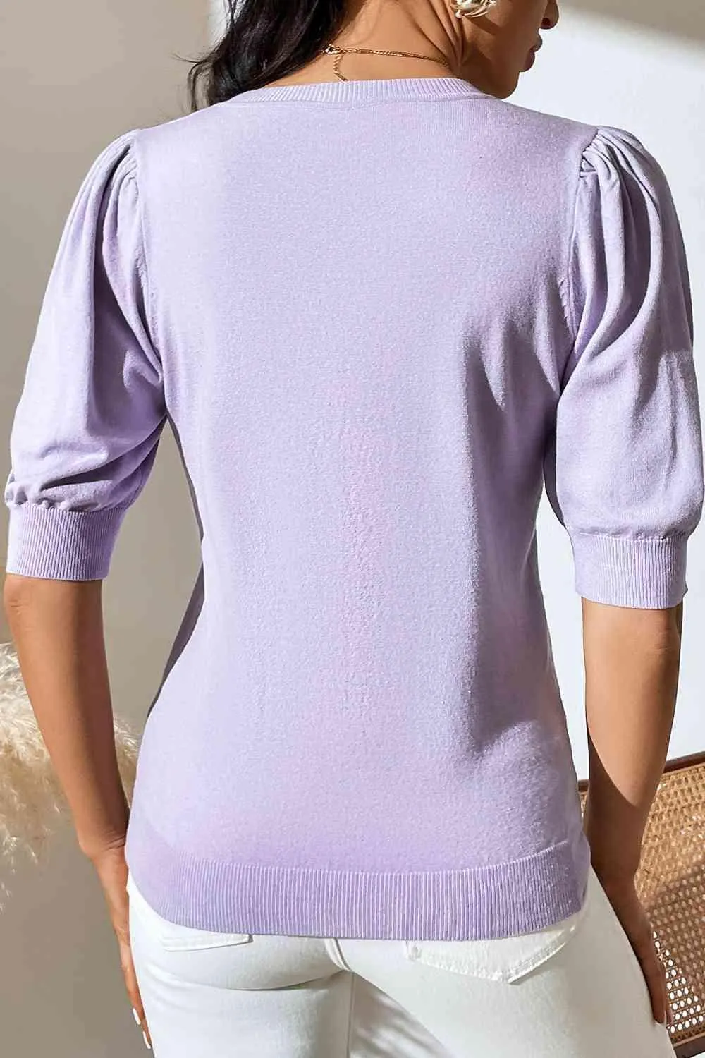 Cozy In Style Puff Sleeve Knitted Top