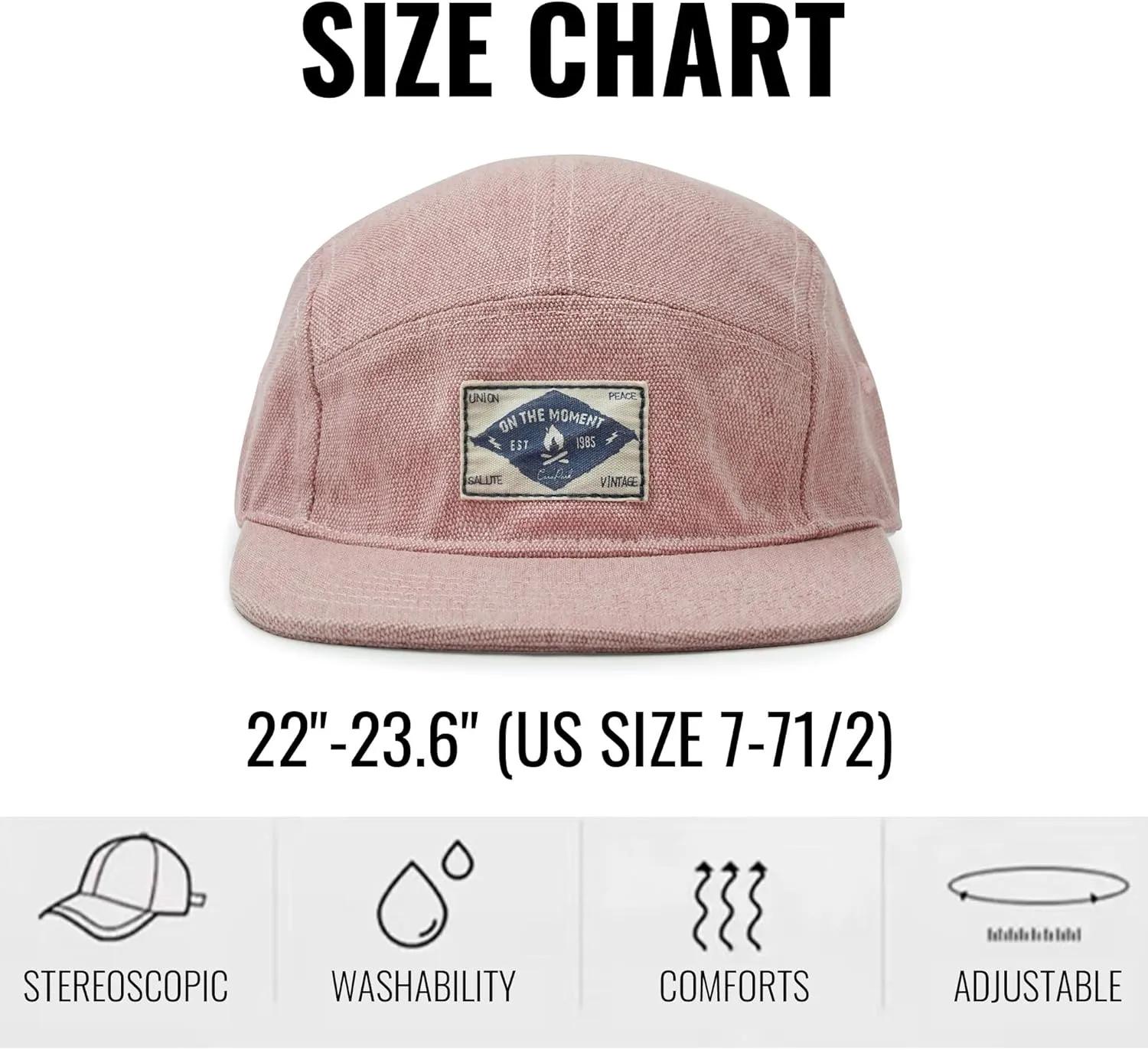 Croogo 5 Panel Hat Flat Brim Baseball Cap Snapback Hats for Men Vintage Trucker Dad Hat Hip Hop Street Style Skateboard Hats