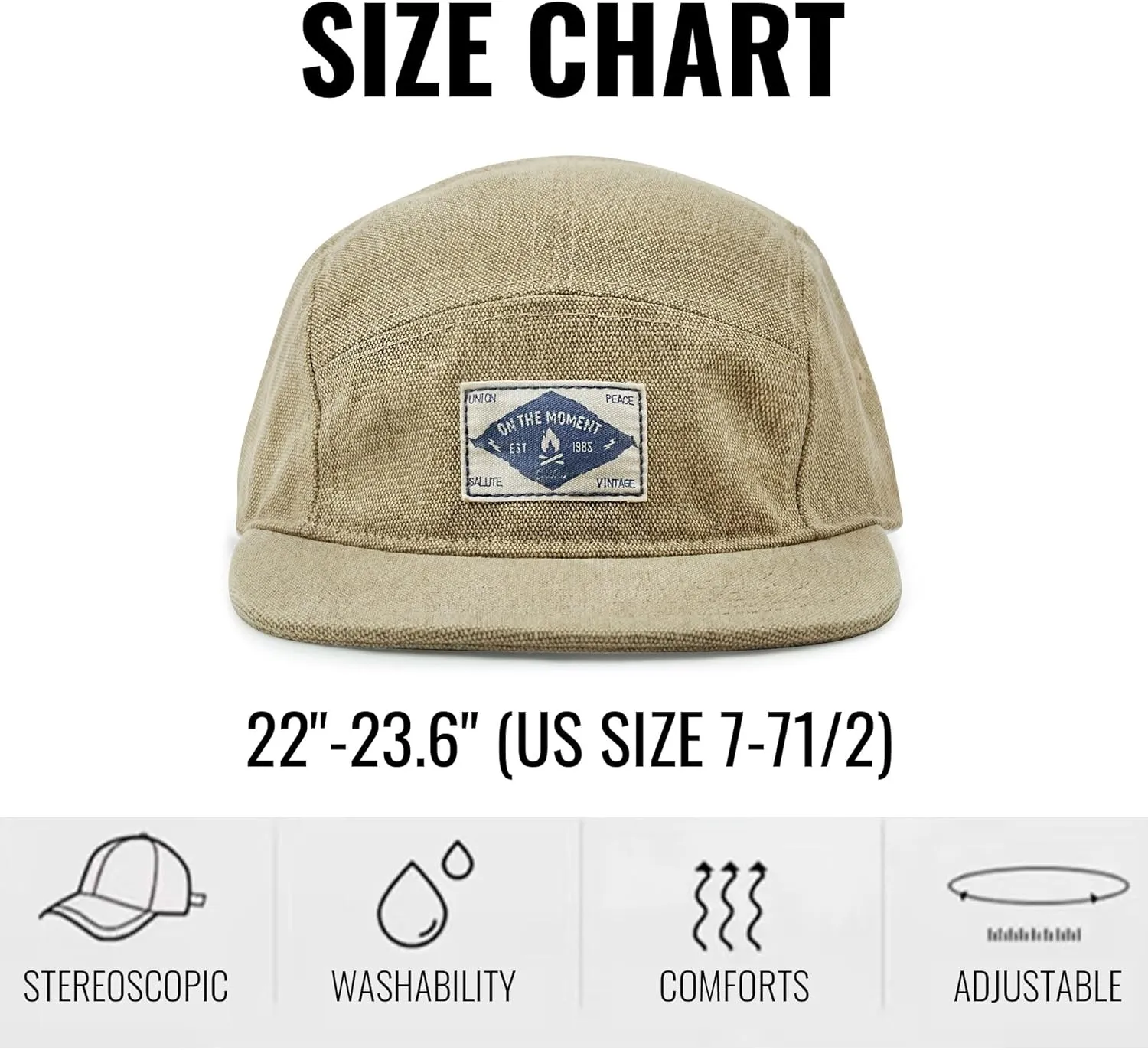 Croogo 5 Panel Hat Flat Brim Baseball Cap Snapback Hats for Men Vintage Trucker Dad Hat Hip Hop Street Style Skateboard Hats