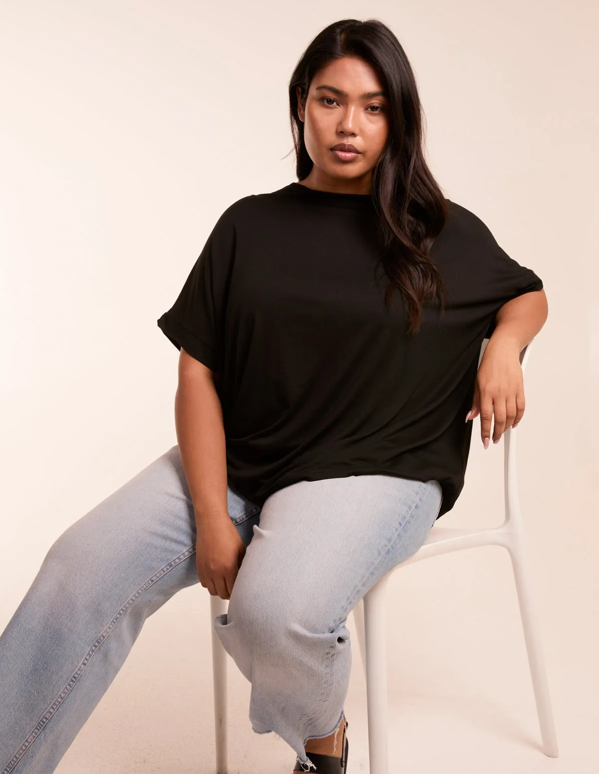Curve Floral Crochet Back Top