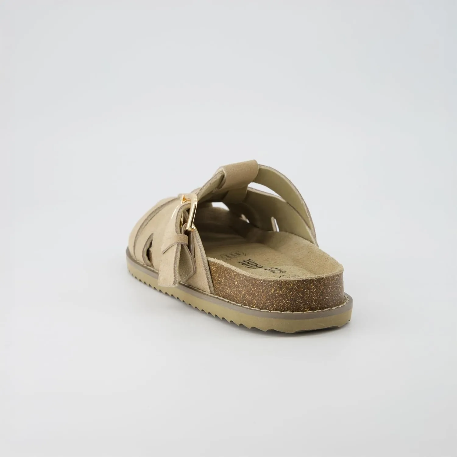CUSHIONAIRE Benson Womens Fisherman Clog  Suede Slip-On Sandal with Adjustable Buckle & Contoured Cork Footbed