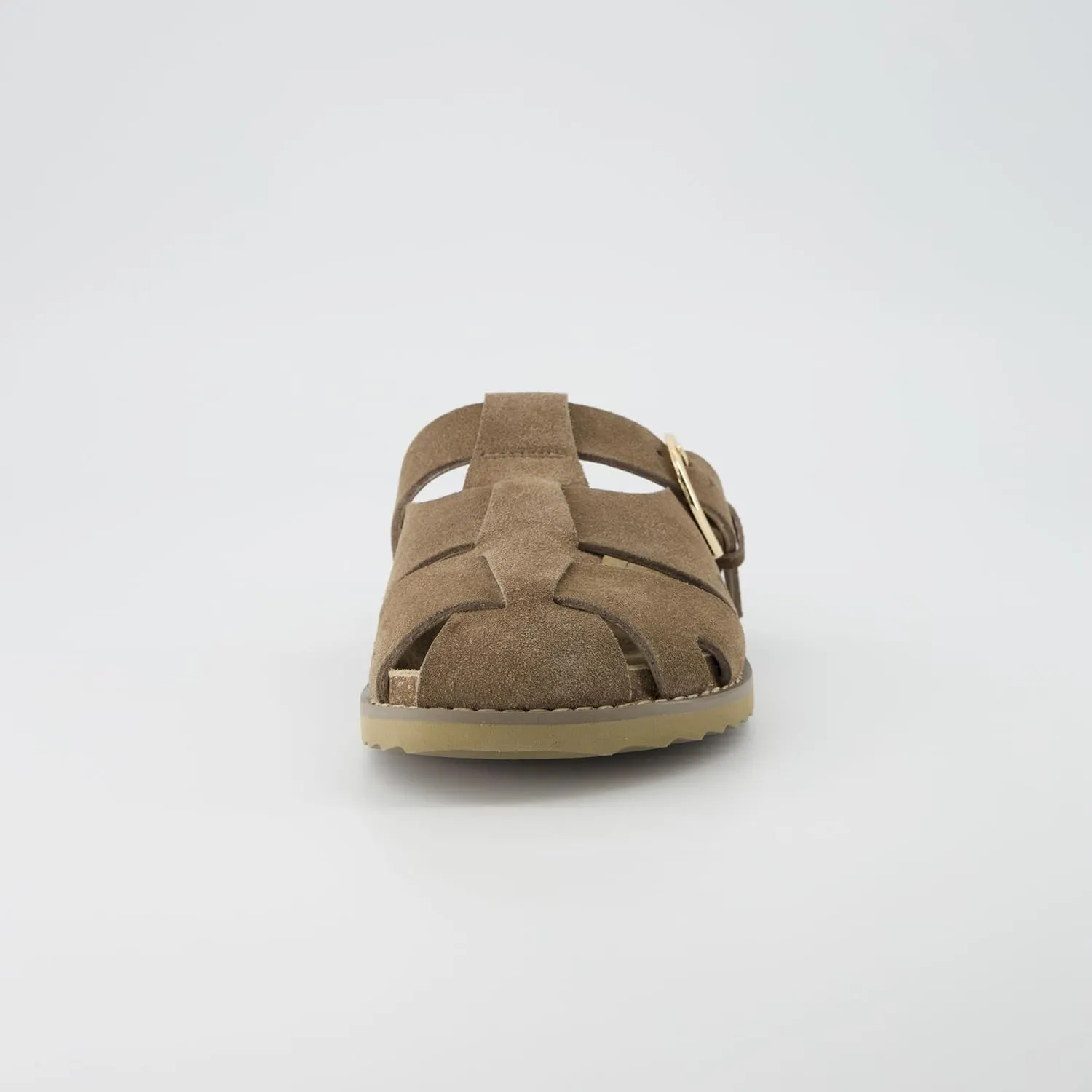 CUSHIONAIRE Benson Womens Fisherman Clog  Suede Slip-On Sandal with Adjustable Buckle & Contoured Cork Footbed