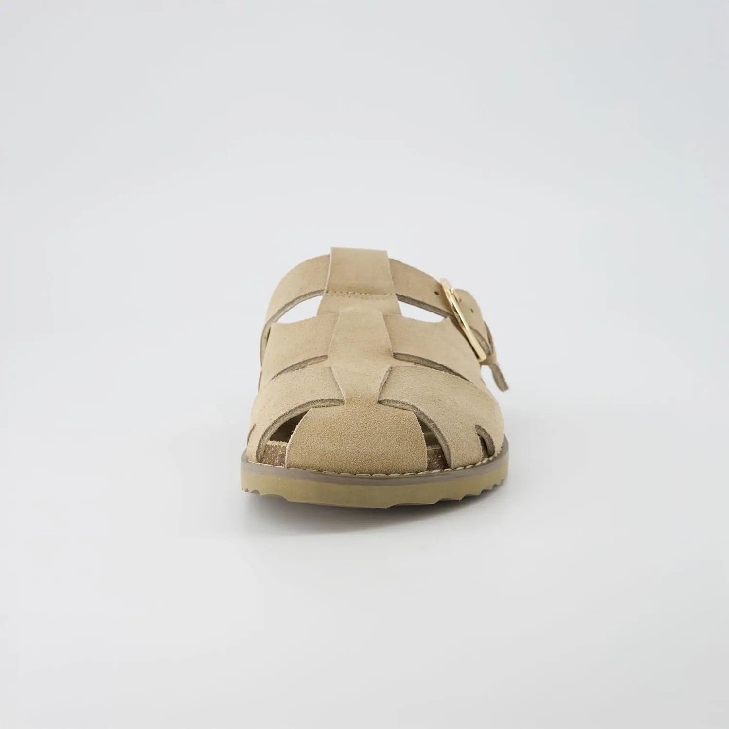 CUSHIONAIRE Benson Womens Fisherman Clog  Suede Slip-On Sandal with Adjustable Buckle & Contoured Cork Footbed