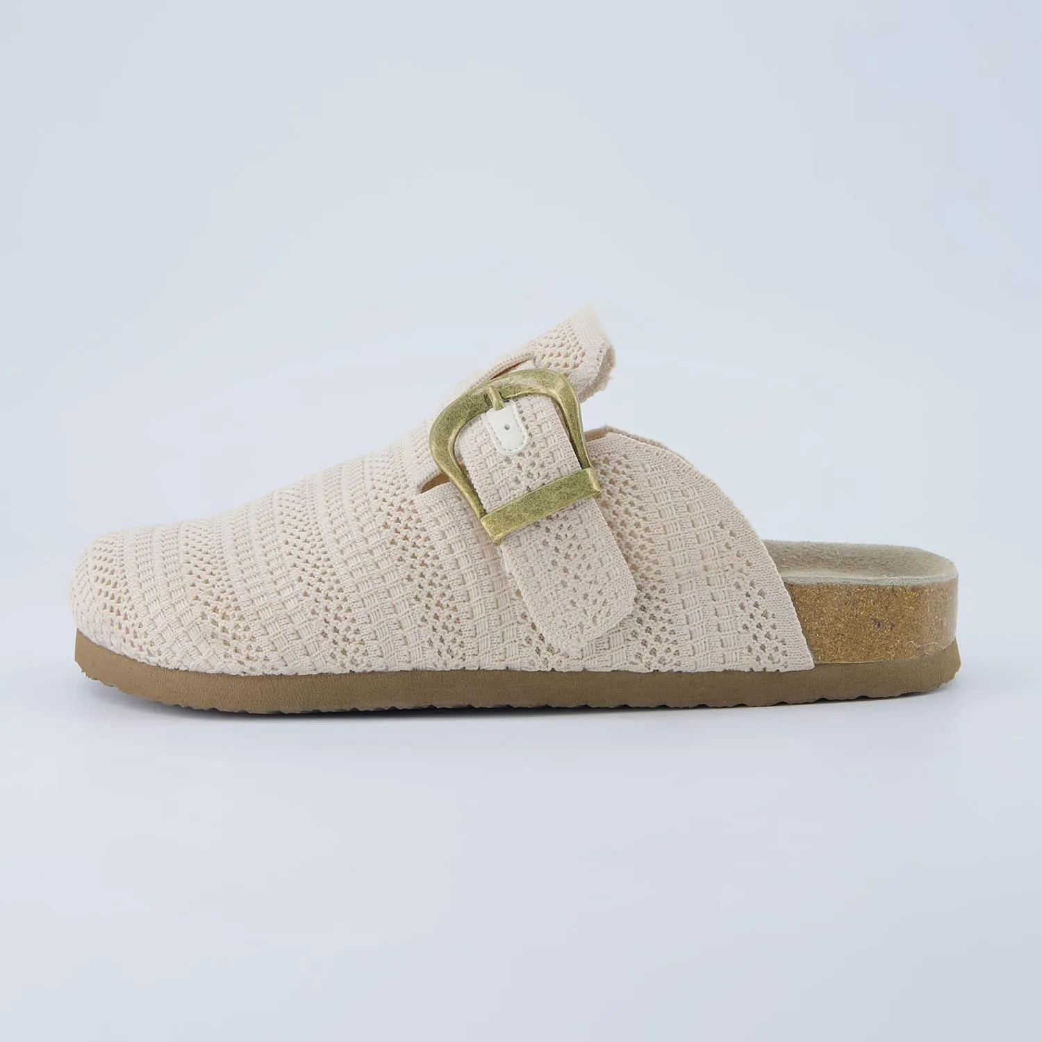 CUSHIONAIRE Dumbo Slip-On Clogs for Women with Textured Knit Upper, Adjustable Buckle, and Cushioned Footbed  Stylish and Comfortable Women's Shoes
