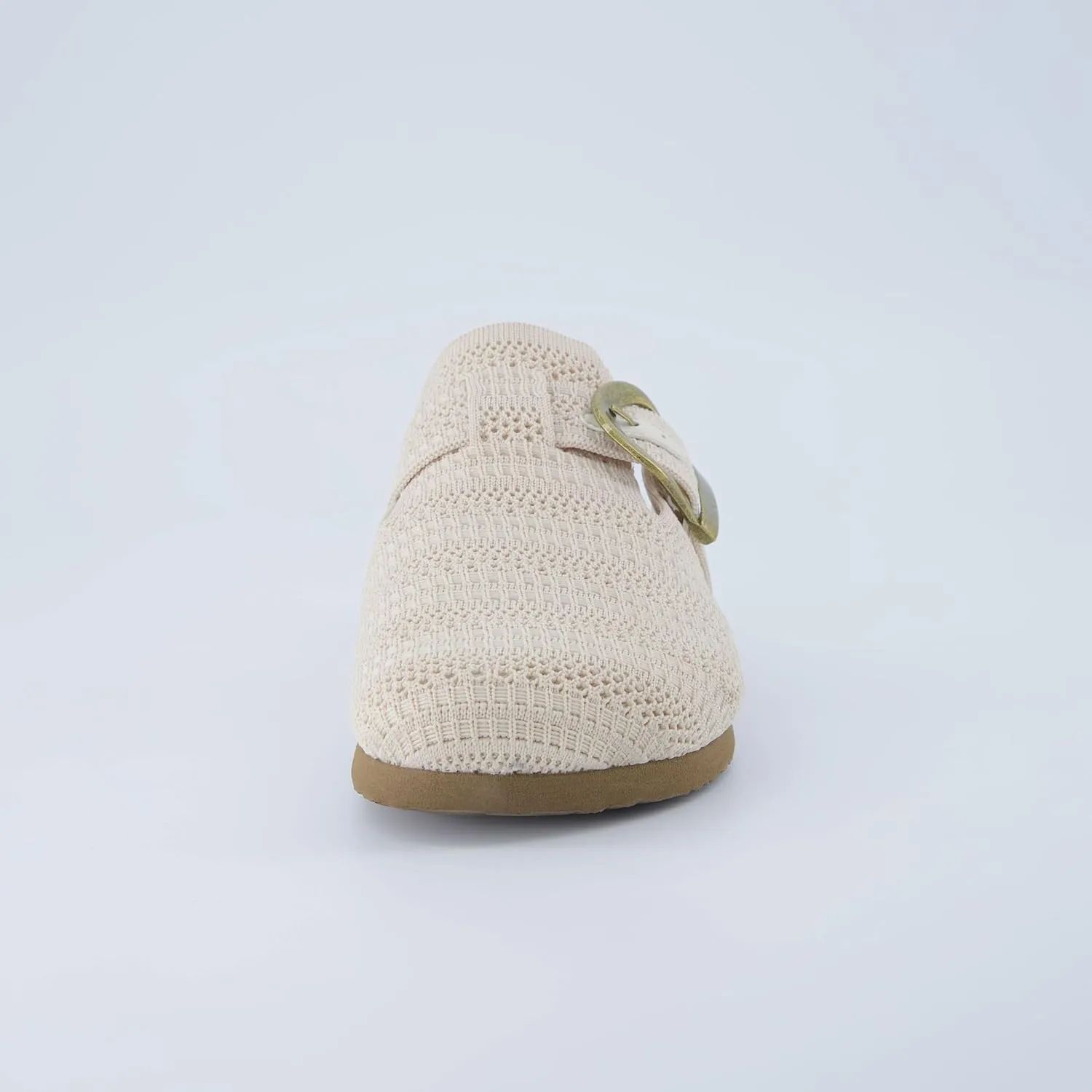 CUSHIONAIRE Dumbo Slip-On Clogs for Women with Textured Knit Upper, Adjustable Buckle, and Cushioned Footbed  Stylish and Comfortable Women's Shoes