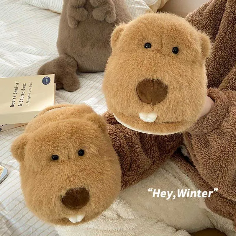 Cute Guinea Pig Plush Slippers