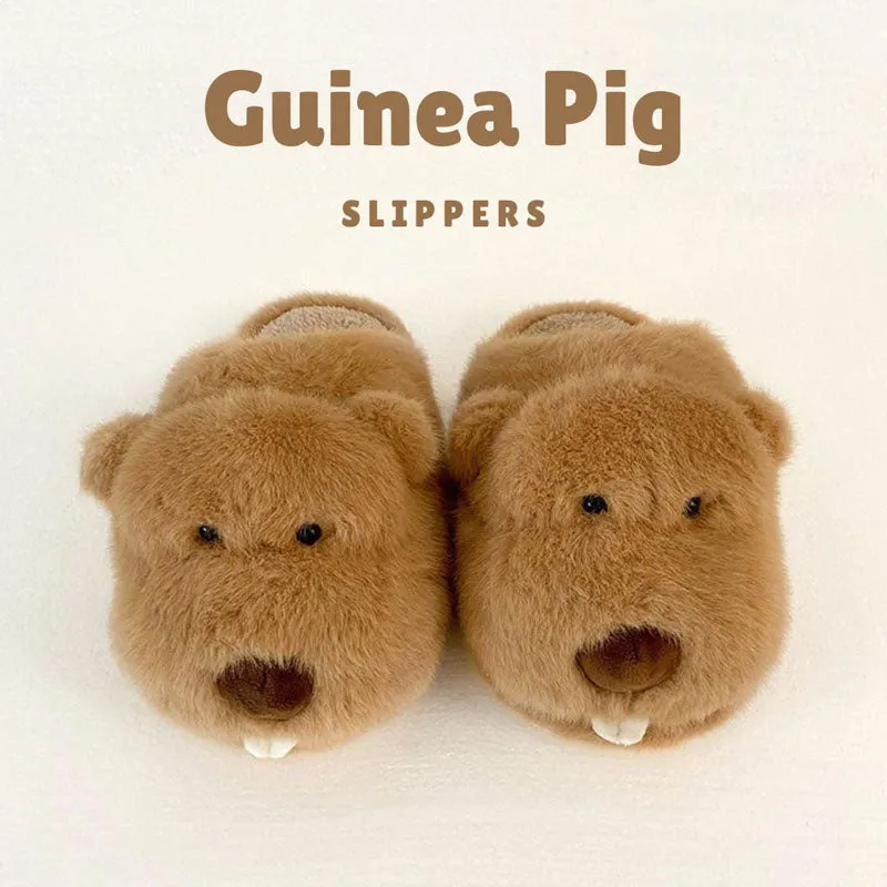 Cute Guinea Pig Plush Slippers