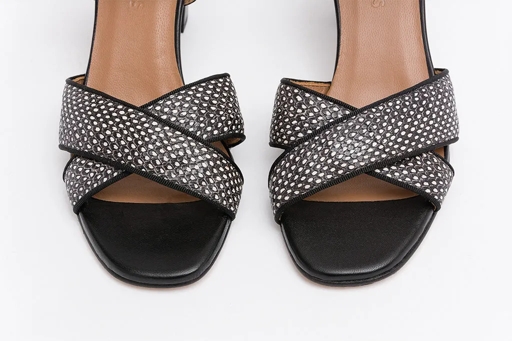 DALIA Peacock & Black Heel Sandals