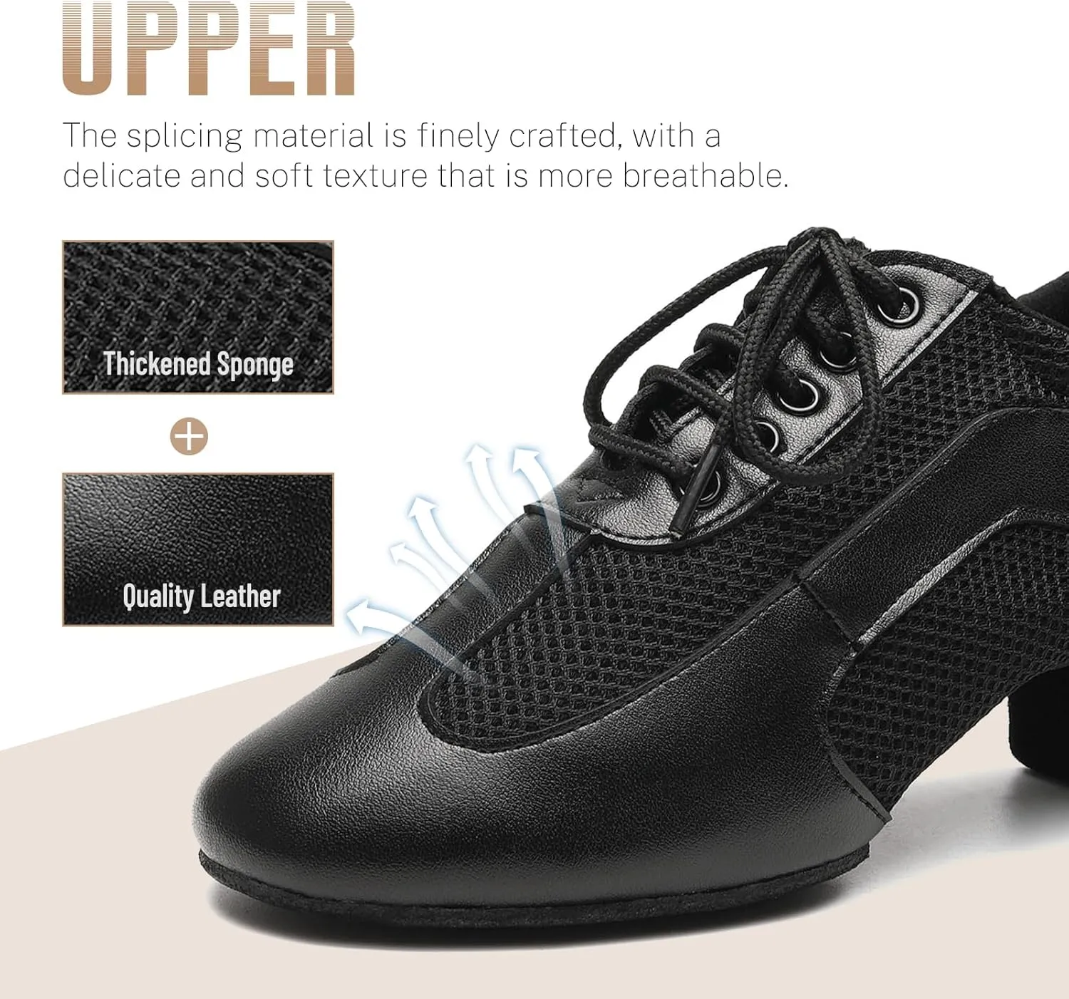 Dance Shoes for Women Ballroom Practice Training Split Sole Dancing Shoes 1.5 Inch Low Heel Latin Salsa Shoes