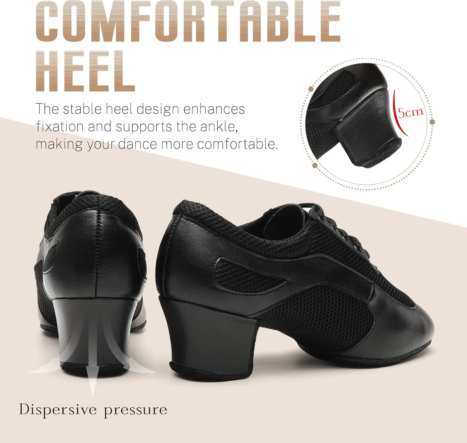 Dance Shoes for Women Ballroom Practice Training Split Sole Dancing Shoes 1.5 Inch Low Heel Latin Salsa Shoes