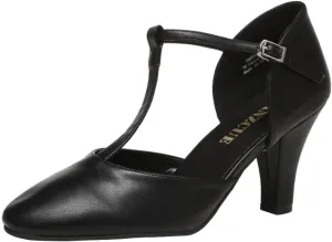 Danzcue T-Strap Character Dance Shoes for Women Big Kid, Ballroom Dance Shoes, 3 Inch / 2.3 Inch Heel,