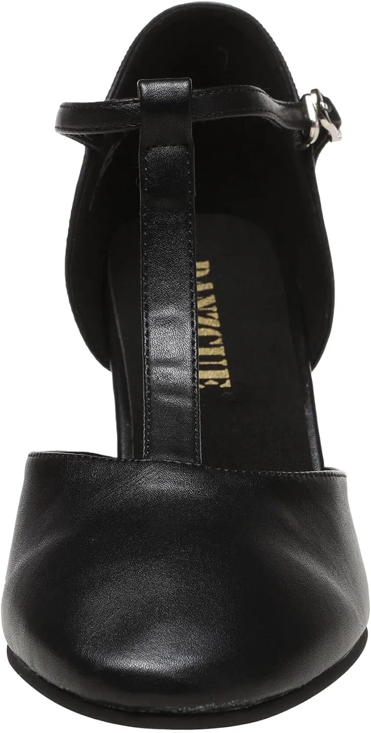 Danzcue T-Strap Character Dance Shoes for Women Big Kid, Ballroom Dance Shoes, 3 Inch / 2.3 Inch Heel,