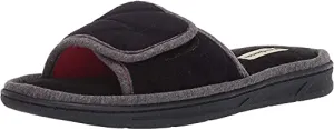 Dearfoams Men's Slide Slipper, Black LM