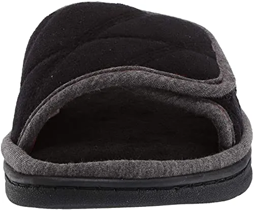 Dearfoams Men's Slide Slipper, Black LM