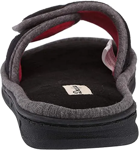 Dearfoams Men's Slide Slipper, Black LM