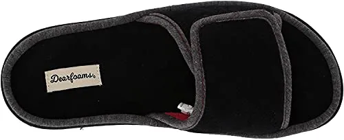 Dearfoams Men's Slide Slipper, Black LM