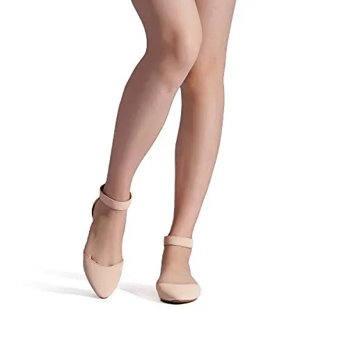 DREAM PAIRS Women's Nude Nubuck Low Wedge Ankle Strap Flats Shoes Size 10 M US Amiga