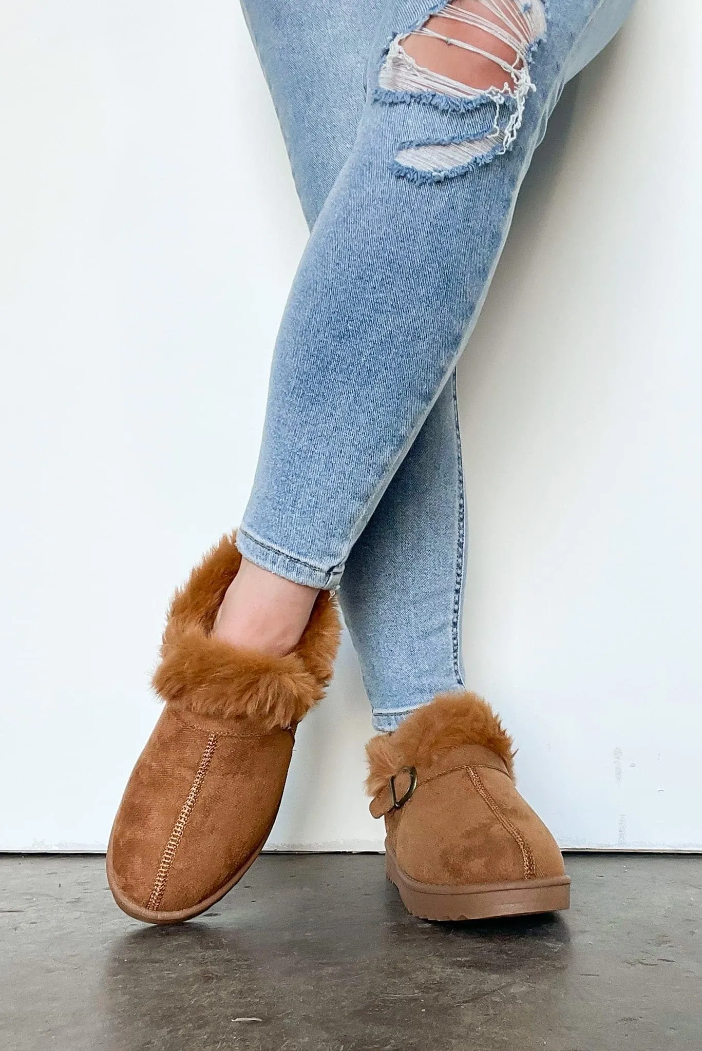 Element of Cozy Buckle Fur Trim Boots - FINAL SALE