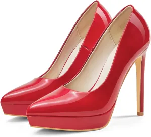 Elisabet Tang Women's Pumps,4.7 Inch High Platform Stiletto Heels for Dressy,with Comfy Pointy Closed Toe at Work Dating Wedding Party Prom Church