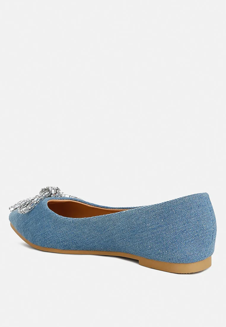 Ellerby Embellished Bow Detail Ballet Flats by London Rag