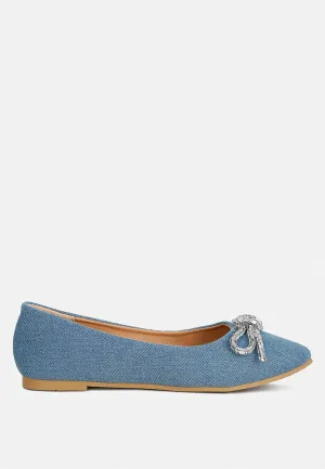 Ellerby Embellished Bow Detail Ballet Flats by London Rag