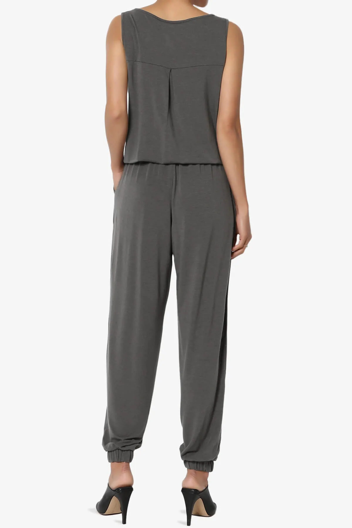 Entrada Button Scoop Neck Tank Jogger Jumpsuit