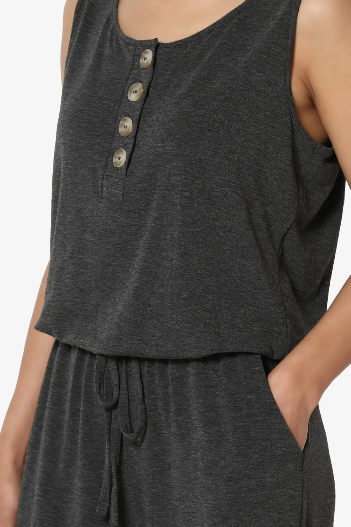 Entrada Button Scoop Neck Tank Jogger Jumpsuit