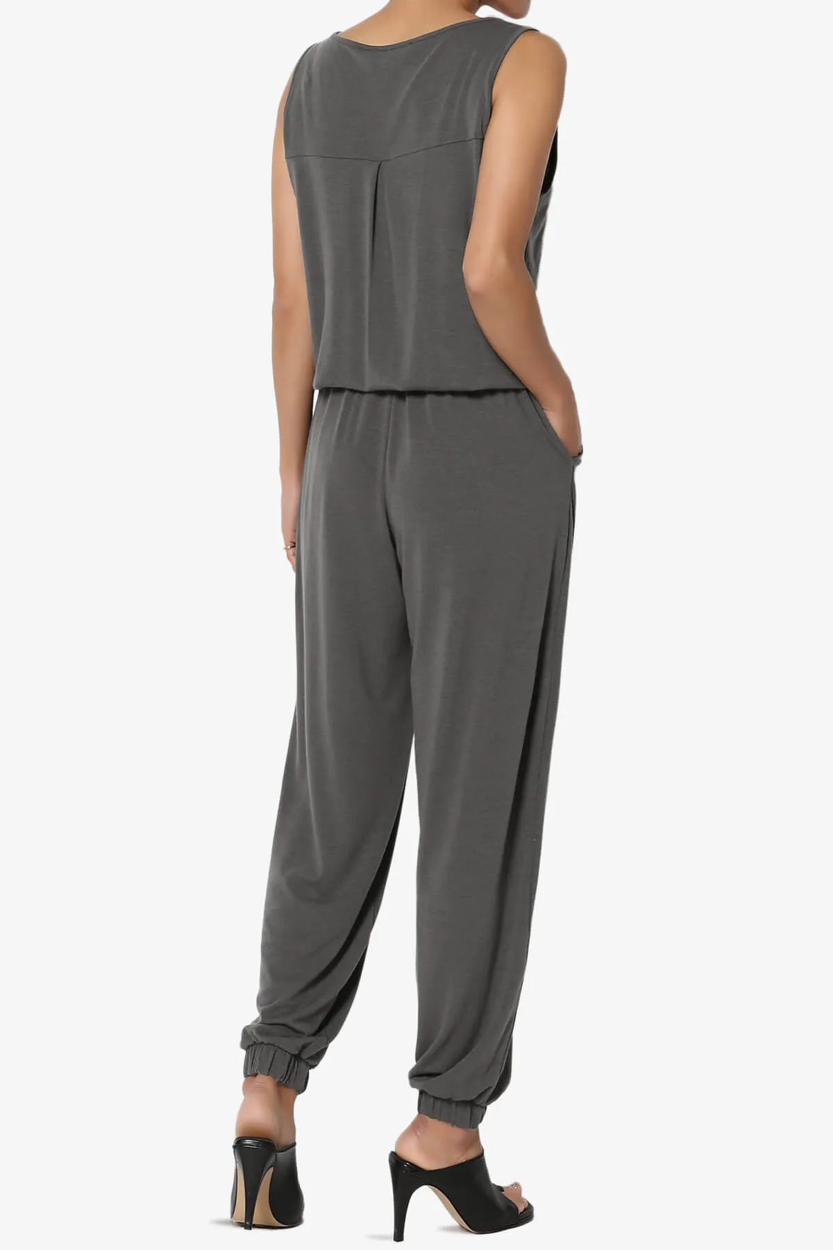 Entrada Button Scoop Neck Tank Jogger Jumpsuit