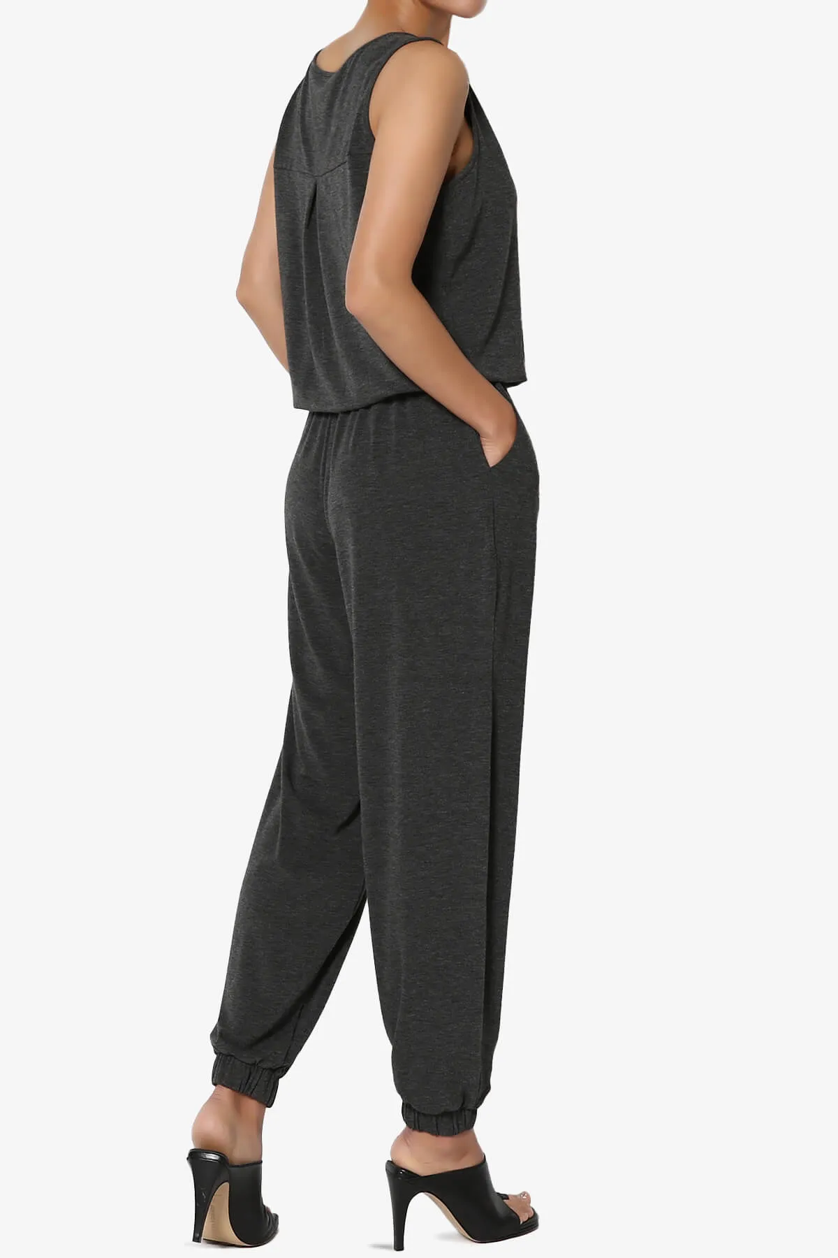 Entrada Button Scoop Neck Tank Jogger Jumpsuit