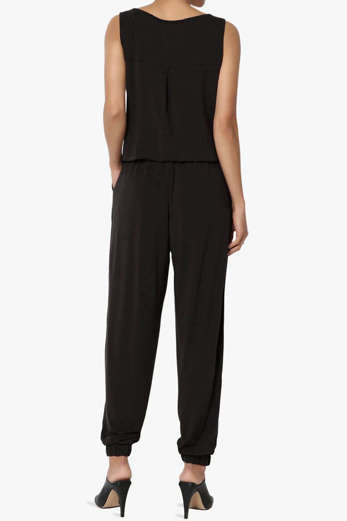 Entrada Button Scoop Neck Tank Jogger Jumpsuit