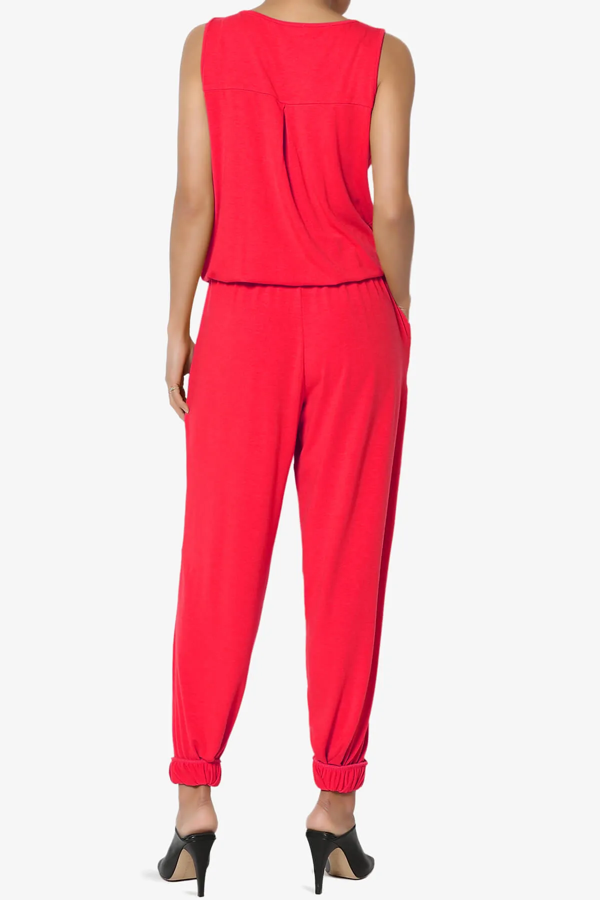 Entrada Button Scoop Neck Tank Jogger Jumpsuit