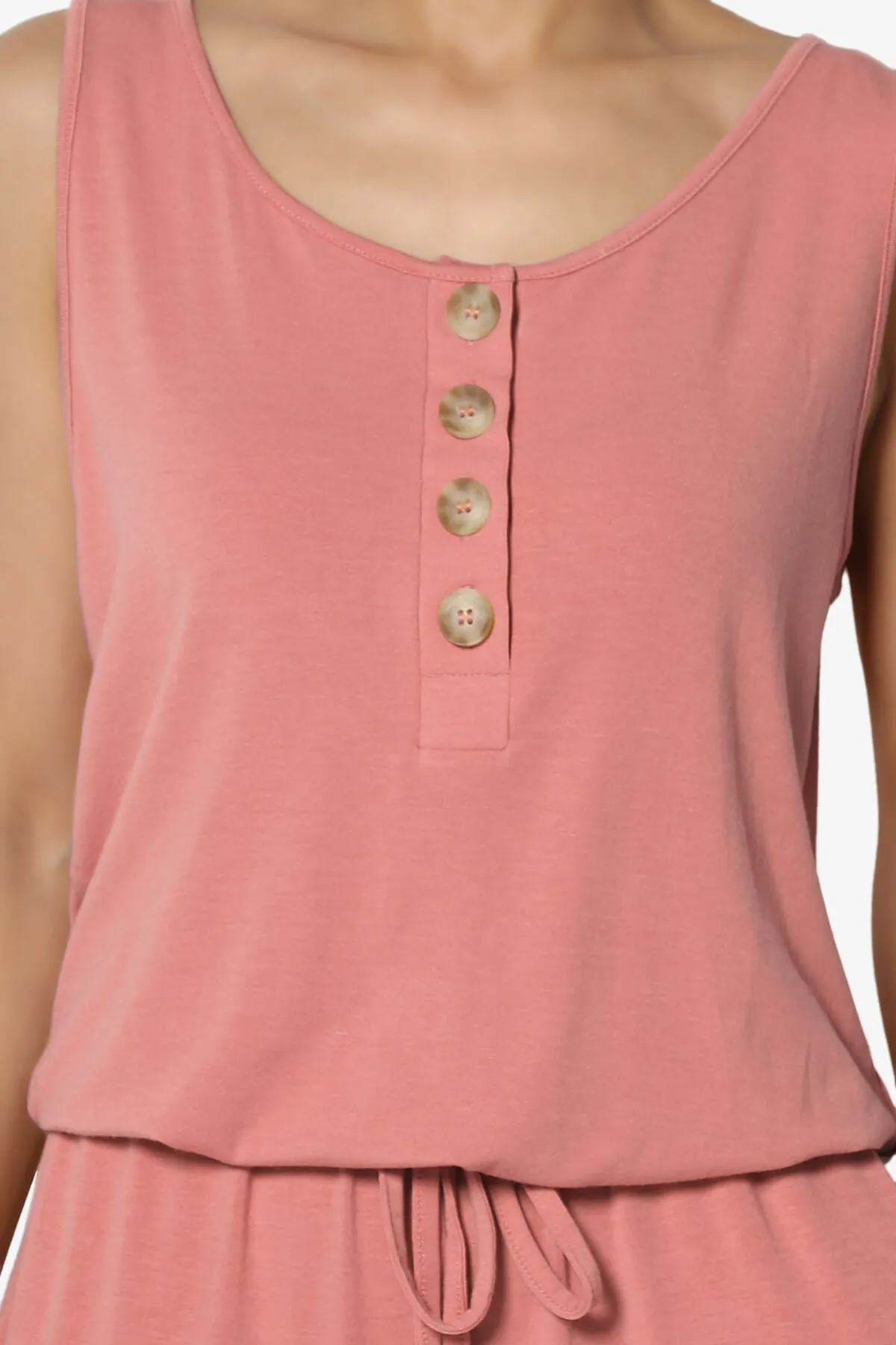 Entrada Button Scoop Neck Tank Jogger Jumpsuit