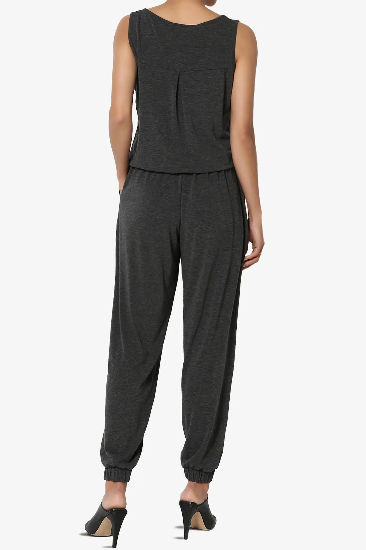 Entrada Button Scoop Neck Tank Jogger Jumpsuit